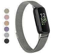 Vanjua for Fitbit Inspire 3 Bands Women Men, Stainless Steel Metal Mesh Loop Adjustable Magnetic Wristband Replacement Straps Compatible with Fitbit Inspire 3 Fitness Tracker (Space Gray)