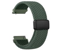 Vanjua Magnetic Nylon Band for Garmin Vivoactive 6 / Vivoactive 5/3/3 Music Watch Bands, 20mm Quick Release Stretchy Strap Replacement Compatible With Venu Sq 2 / Forerunner 55/165/245/645, Green, One