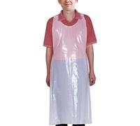 Vankcp 100pcs Disposable Aprons, 24'' x 42'' Plastic Waterproof Apron for Adults Kids Painting Party, Cooking, Housework, Picnic, White, XXL