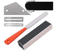 Vankcp 6Pcs Guitar Repair Tool Kit with Portable Storage Bag, Including Guitar Fret Leveling Beam, Stainless Steel Guitar Fret File, Fret Rocker, 2Pcs Fingerboard Guards for Guitar and Bass Repair, C