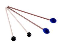 Vankcp Marimba Mallets, 1 Pair Medium Blue Hard Yarn Marimba Mallets and 1 Pair Rubber Mallets Sticks with Wood Handle for Percussion Marimba Playing Glockenspiel Marimba