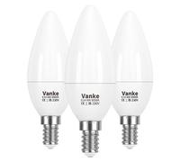 Vanke E14 LED Light Bulb, Cool White 6000K, 6W (40 Watts Equivalent), 470 Lumen LED Candle Bulb, SES Small Edison Screw Light Bulbs, Non-Dimmable, Pack of 3
