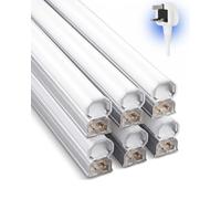 Vanke T5 LED Batten Light 18W, 114cm, 1.5m UK Switched Cord, 6-Pack | Super Bright 2250 LM, T5 Tube Light With Cable Clips, 6000K Cool White, For Garage Loft Shed Office Workshop