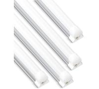 Vanke T8 LED Batten Light 36W, 4FT/117cm, with 50CM Hardwire Cable, 4-Pack | Ultra-Bright 4250lm, 6000K Cool White, Flicker-free, T8 Tube Light for Garage Loft Shed Office Workshop Lighting