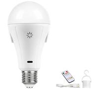 Vanke USB Rechargeable Light Bulb with Remote Control, 3 Color Temperature, E27 LED Dimmable Touch Control Bulbs with Timing Function, 2200mAh Battery Powered, Pack of 1