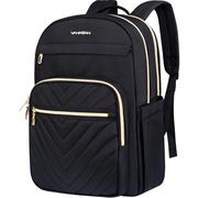 VANKEAN 15.6 Inch Laptop Backpack for Women Men Work Laptop Bag Fashion, Waterproof Purse Backpacks Teacher Nurse Stylish Travel Bags Casual Daypacks for College, Business, Black