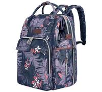 VANKEAN Diaper Bag Backpack with Portable Changing Pad, Baby Diaper Bags with Stroller Strap & USB Port, Waterproof Multifunction Travel Back Pack for Mom, Baby Bags Girl Shower Gift, Floral
