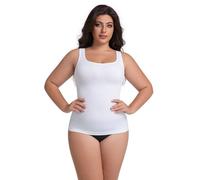 VanKee Compression Tank Top For Women Tummy Control Shapewear Square Neck Slimming Body Shaper Cami Seamless Shaping Vest High Stretch Skin Friendly Underwear Base Layer Waist Control Support Vests