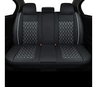 Vankerful Car Back Seat Covers, Universal Fit for Most Cars, SUV, Sedans and Pick-up Trucks, Automotive Faux Leather Vehicle Cushion Covers (Black/White)
