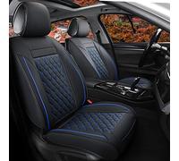 Vankerful Car Seat Covers Full Set,Universal Fit For Most Cars,SUV,Sedans and Pick-up Trucks,Automotive Vehicle Faux Leather Cushion Covers for 5 Passenger Cars (Blackblue, Front Pair)