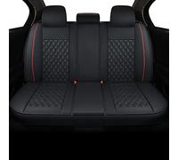 Vankerful Leatherette Car Back Seat Covers, Universal Fit for Most Cars, SUV, Sedans and Pick-up Trucks, Black/Red