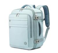 VANKEV EasyJet Lufthansa British Airways Jet2 Cabin Bag Expandable 45x36x20 to 45x36x25, 32L to 40L, Underseat Hand Luggage For Travel Fits 15.6 Inch Laptop Light Blue