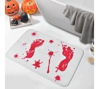 Vanleonet Halloween Bathroom Rugs Bloody Footprint, Printed Blood Footprint Prank Bath Mat Non Slip Absorbent Rug Halloween Decorations for Shower/Bathroom Gag Gift, Doorway, Carpet