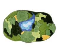 Vanleonet Moss Bathroom Rug - Green Bath Mat with Absorbent Microfiber & Non-Slip Backing, Absorbent Bath Mats Quick Dry Shaggy Shower Rugs for Bedroom Kids Home Decor, 32×20 Inch