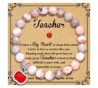 Vanleonet - Teacher Appreciation Gift Teacher's Day Gift Natural Stone Bracelet Gift for Women One Size Stone Amazonite
