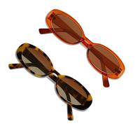 VANLINKER Polarized Retro Oval Sunglasses for Women and Men Small 90s Style VL9580, C3c4 Brown Frame/Tortoise Frame, S