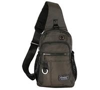 Vanlison Men Women Sling Bag with Mulitple Pockets Black