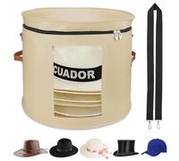 VanlonPro Large Hat Storage Box for Women & Men, 19" D x 17" H Oversized Hat Box Organizer，Foldable Round Travel Hat Boxes with Dustproof Lid, Stuffed Toy Storage Bin Bag