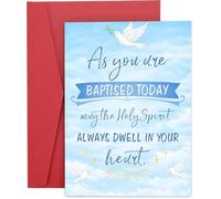 VANLOVEMAC Baptism Gift Card for Boys Girls,Religious Gifts for Him Her