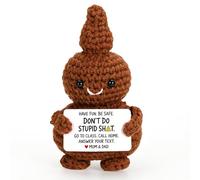 VANLOVEMAC Dorm Room Essentials for Guys, School Supplies for Students, Funny Gag Gifts for Son & Daughter, Handmade Crochet Poop, Dumb Stupid Stuff Basket & Stocking Stuffers, Off to College