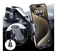 VANMASS [2025 True Military-Grade] Best Car Phone Holder [Upgraded Suction & Clip] Rotatable Universal Mobile Phone Mount Dashboard Windscreen Vent for iPhone 16 Pro Max 15 14 Samsung, Dark Black