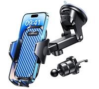 VANMASS 2026 BEST Car Phone Holder [Upgraded Suction&Clip] Military-Grade Rotatable Universal Mobile Mount for Dashboard Windscreen Vent, Van Stand Cradle for iPhone 17 16 15 Samsung,Blue