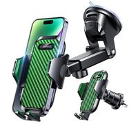 VANMASS 2026 BEST Car Phone Holder [Upgraded Suction&Clip] Military-Grade Rotatable Universal Mobile Mount for Dashboard Windscreen Vent, Van Stand Cradle for iPhone 17 16 15 Samsung,Green