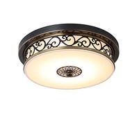 VanMe 18W LED Retro Ceiling Light Metal Glass Antique Classic Traditional Antique Style Round Ceiling lamp for Kitchen Hallway Living Room Bedroom Ceiling Lighting Fixtures, ∅30cm [Energy Class