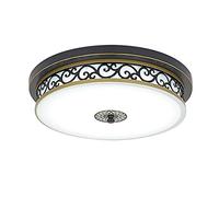 VanMe 24W LED Retro Ceiling Light Metal Glass Antique Classic Traditional Antique Style Round Ceiling lamp for Kitchen Hallway Living Room Bedroom Ceiling Lighting Fixtures, ∅40cm [Energy Class
