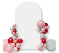 VANMEE Wedding Arch Cover Backdrop 2.6 x 6Ft, Round Top Chiara Backdrop Cover, Anti-wrinkle Spandex Fabric, White, Multi-purpose
