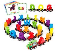 Vanmor Magnetic Wooden Alphabet Train Sets, Montessori Toddler Toys for 3 Year Old Boy Girls Gifts, Wooden Toy Gifts for 3+ Year Old Boys Girls