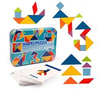 Vanmor Tangram Puzzles for Kids, Wooden Puzzle for Toddlers 68 Pcs