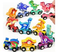 Vanmor Wooden Dinosaur Number Train, Magnetic Dinosaur Learning Toys, Toddler Toys for 1-3 Year Olds Boys, Gifts for 1 2 3 Year Olds Girls Boys