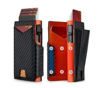VANNANBA Bifold Minimalist Smart Wallet with RFID Blocking，Magnetic Wallet for Men Slim Minimalist Card Holder, carbon orange, Minimalist