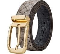 VANNANBA Designer Belts for Men,Leather Dress Casual Belt with Single Prong Buckle