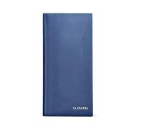 VANNANBA Long Slim Wallet for Men RFID Blocking Leather Checkbook Wallet,Thin Bifold Credit Card Holder with ID Window & Gift Box, Blue-2, Casual