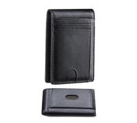 VANNANBA Slim Wallets for Men Leather Mens Wallet RFID Blocking Front Pocket Bifold Wallet Thin Credit Card Holder with Gift Box, black 01