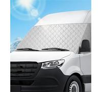 VANNCAMP Exterior Windshield Cover for Mercedes Sprinter 2007-2026 | Class C Windshield Snow Cover, Front Window Sunshade for UV Protection & Privacy Shield, White with Mirror Cutouts