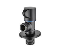 Vanne d'angle 1/2 x 1/2, vanne d'arrêt d'angle en Laiton, vannes de Robinet Pour lavabo de Salle de Bain, vanne d'arrêt en Laiton de 1/2 Pouces Pour Douche, Pour la Salle de Bain, Noir