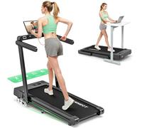 VANNECT 12% Incline Folding Treadmill, 14KM/H Treadmills for Home Foldable with APP & Heart Rate, Wider Belt, 400LBS Capacity Professional Quite Running Machine for Home Office Use, Dual LED Screen