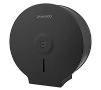 VANNSOO Commercial Jumbo Toilet Paper Dispenser, Wall Mount Stainless Steel 9 Inch Roll Toilet Paper Holder Bath Tissue Dispenser with Lock Key (Black)