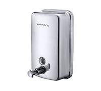 VANNSOO Commercial Soap Dispenser Wall Mount Stainless Steel Manual Liquid Pump Rust-Proof Leak Free for Bathroom (34 fl.oz./1000ml)