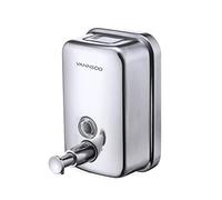 VANNSOO Commercial Soap Dispenser Wall Mount Stainless Steel Manual Liquid Pump Rust-Proof Leak Free for Bathroom (17 fl oz / 500ml)