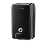 VANNSOO Wall Mounted Hand Soap Dispenser Bathroom, 1200ml 40oz Commercial Stainless Steel Black Liquid Soap Dispenser Wall Mount (Vertical Black)