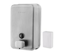 VANNSOO Wall Mounted Soap Dispenser Bathroom, 1100ml 37oz Commercial Stainless Steel Liquid Soap Dispenser Wall Mount (Vertical Brushed)