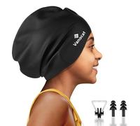 Vanocat Extra Large Kids Swimming Cap Long Hair, Waterproof Silicone Swimming Hat for Boys Girls Children Youth Teen