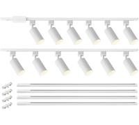 VANoopee - GU10 12 Light LED Track Lighting Kit with 13ft H Type Track Lighting and Floating Canopy Connector, Modern Kitchen Track Lighting Fixtures, Ceiling Spotlights,
