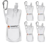 VANPET 1L Hiking Collapsible Water Bottles, 33OZ BPA-Free Plastic Flasks, Reusable Drink Bags, Foldable Backpacking Water Bottle for Travel Camping Hiking (2-Pack)