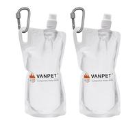 VANPET 1L Hiking Collapsible Water Bottles, 33OZ BPA-Free Plastic Flasks, Reusable Drink Bags, Foldable Backpacking Water Bottle for Travel Camping Hiking (2-Pack)