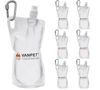 VANPET 6-Pack 1L Hiking Collapsible Water Bottles, 33OZ BPA-Free Foldable Backpacking Water Bottle for Travel Camping Hiking (6)